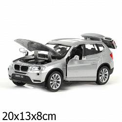 Машина BMW X3 металлическая, инерционная, свет и звук (Технопарк, BMW X3-WBsim) - миниатюра